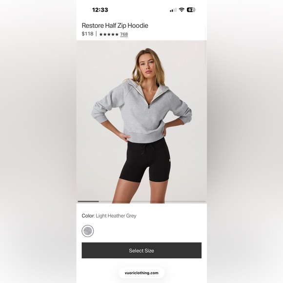 Vuori Restore half zip hoodie - Picture 6 of 6